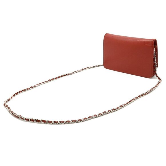 CHANEL Red Caviar Leather Logo Shoulder Bag - Picture 3 of 10